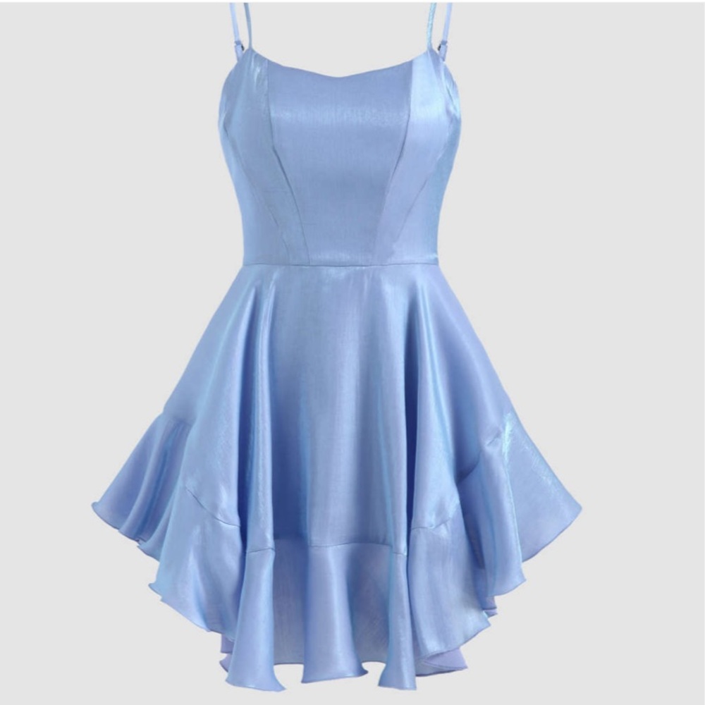 Cider Metallic Mini Ruffle Dress